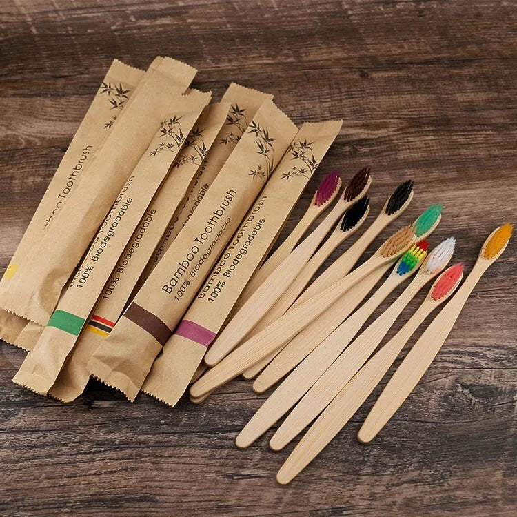 100% Organic Compostable Wholesale Biodegradable Disposable CE Certified Soft Charcoal Moso for Flat Handle Toothbrush Home