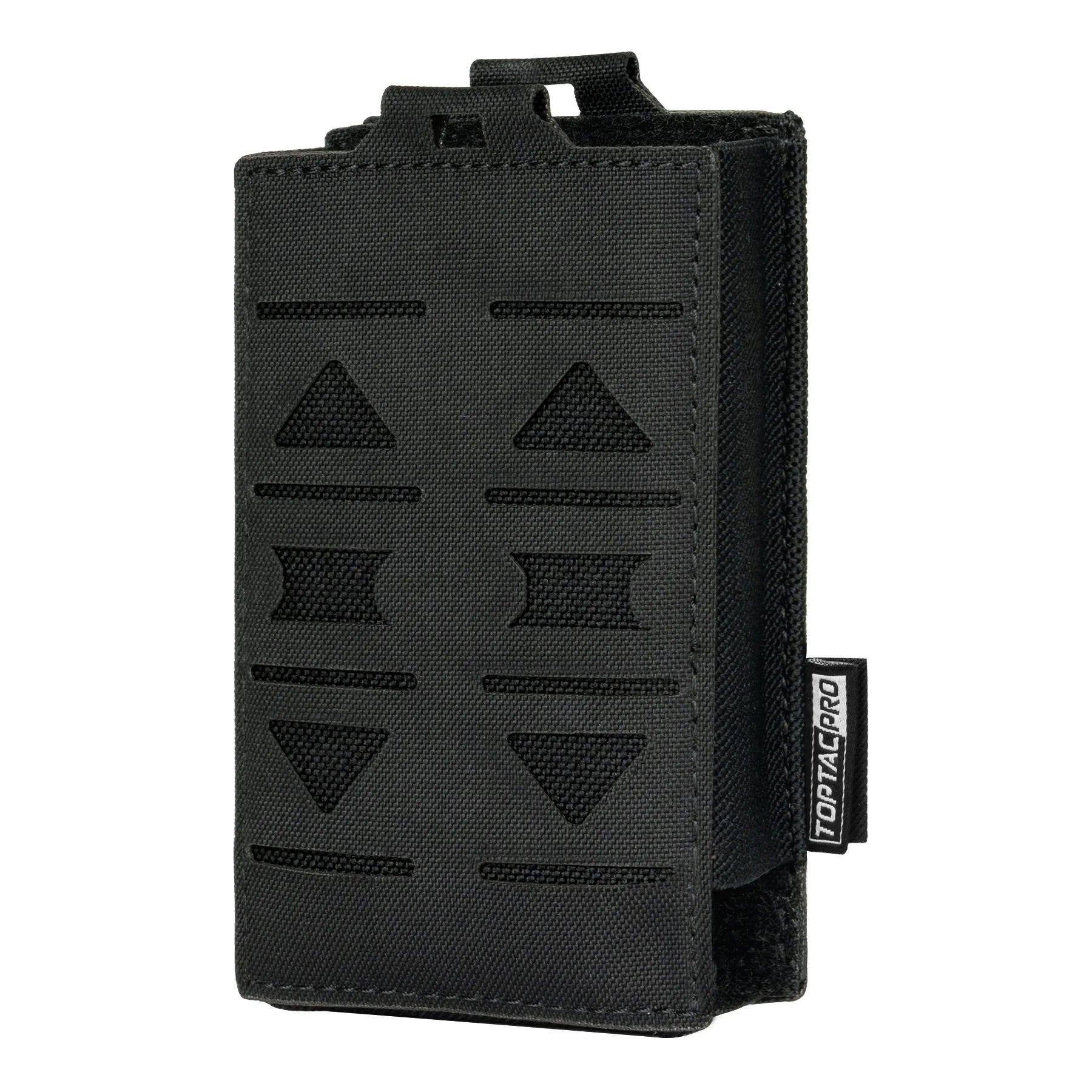 TOPTACPRO Laser Cut 500D Cordura Magazine Carrier Black Molle Waist Belt Single Magazine Pouch for 5.56mm Magazine