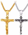 Wholesale Men Jewelry Fashion Vintage Cross Pendent Necklace Jesus Cross Titanium Steel Men's Pendant Necklace