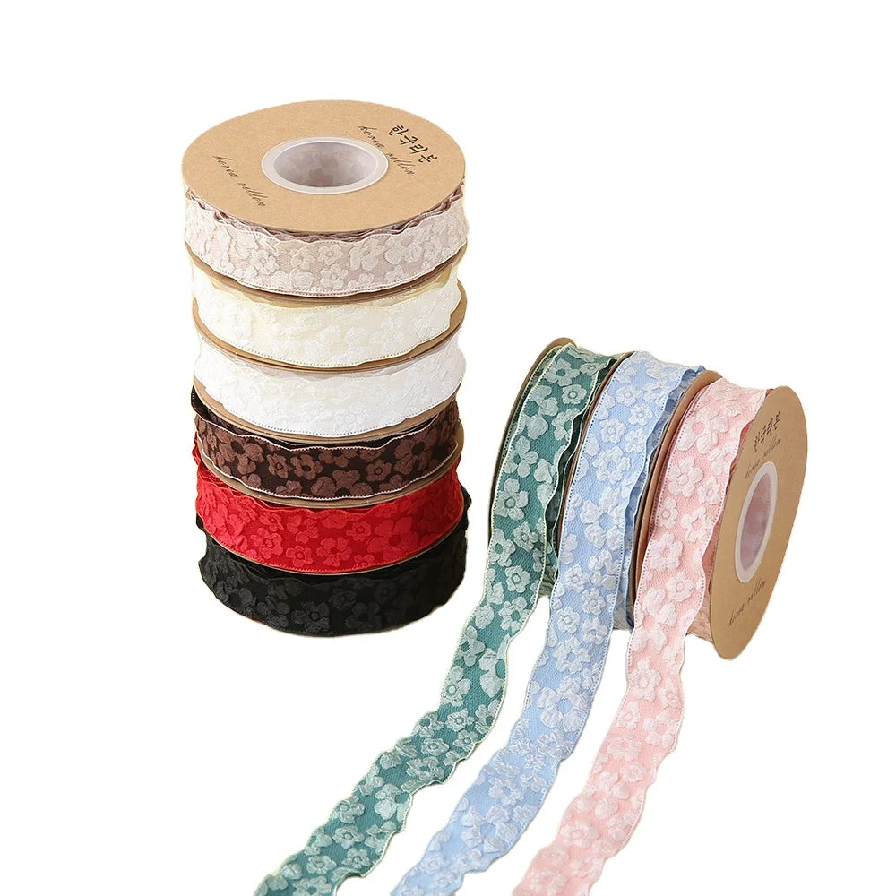 Factory Wholesale Wrap Wrapping Satin Printed Ribbon Custom Wired Gift Decoration pink Decorative Ribbons