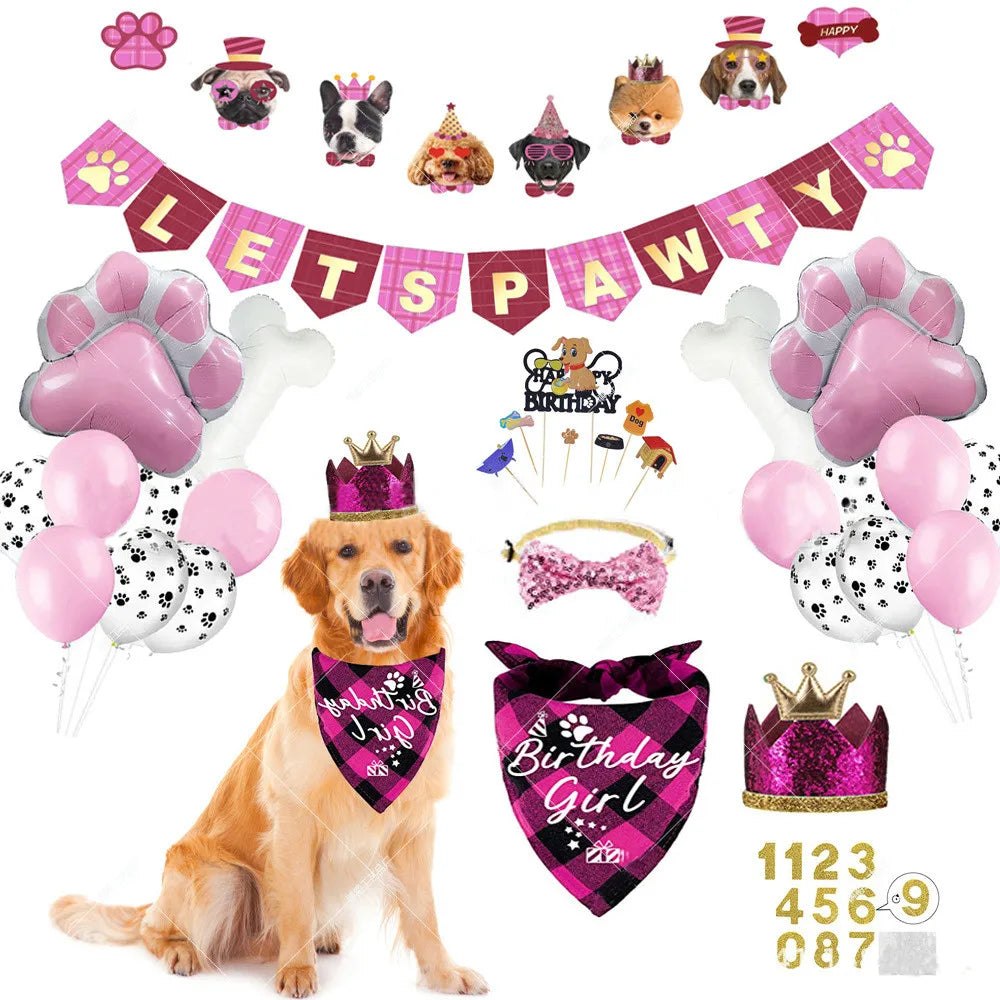 Pet Birthday Party Supplies Dog Birthday Decoration Balloon Set