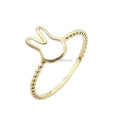 Fashion Design 14K Pure Solid Gold Bunny Cute Rabbit Ring Trendy Fine Jewelry for Wedding Engagement Wholesale 14K Real Gold