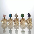 New Product Launch Agate Rose Quartz Lid Natural Quartz Crystal Perfume Bottle with Glass Other Crystal Crafts