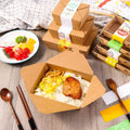 Recyclable Waxed PE Coated Disposable White Cardboard Fast Food Paper Lunch Box Compartment Pulp for Sushi Environmentally