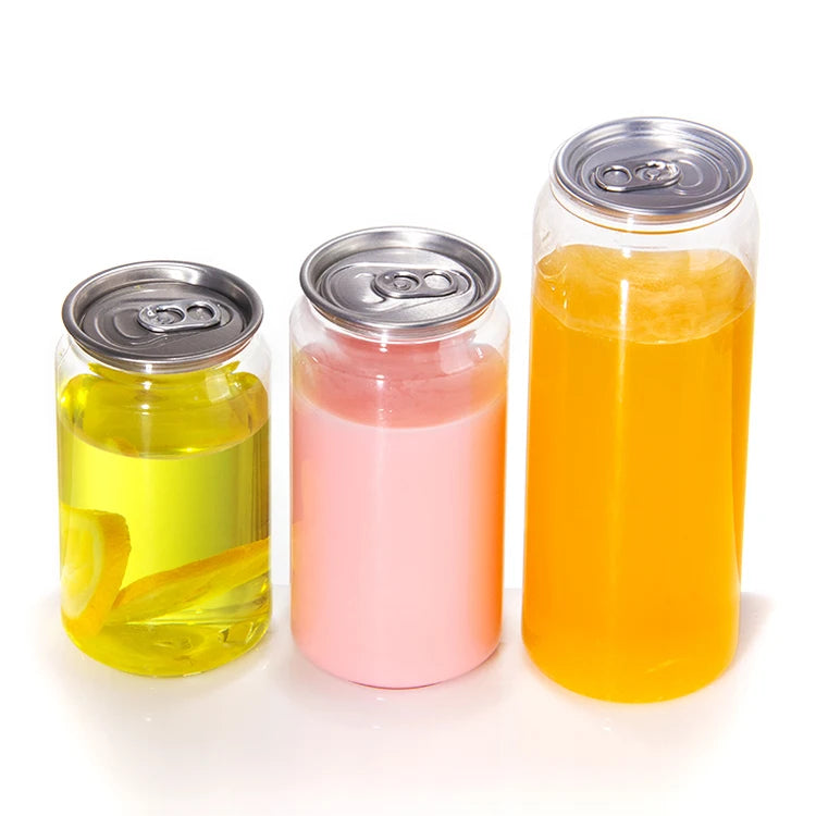 PET 210 ml 250ml 330ml 375ml 500ml Customized Empty Plastic Bottles Can Juice Soda Beer Pop PET Cans