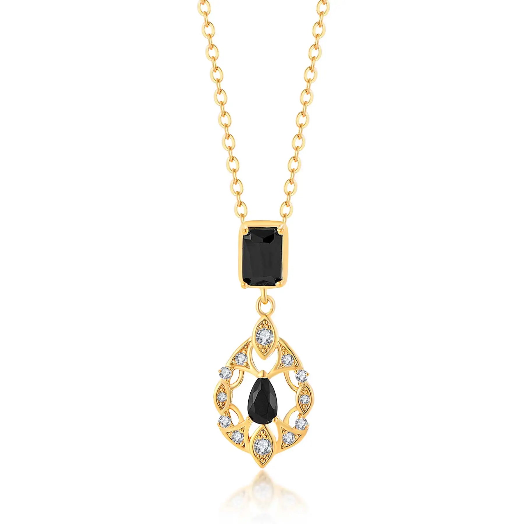 QX Custom OEM Fine Jewelry 18K Gold Plated 925 Sterling Silver Luxury Design Cubic Zircon Women Necklaces