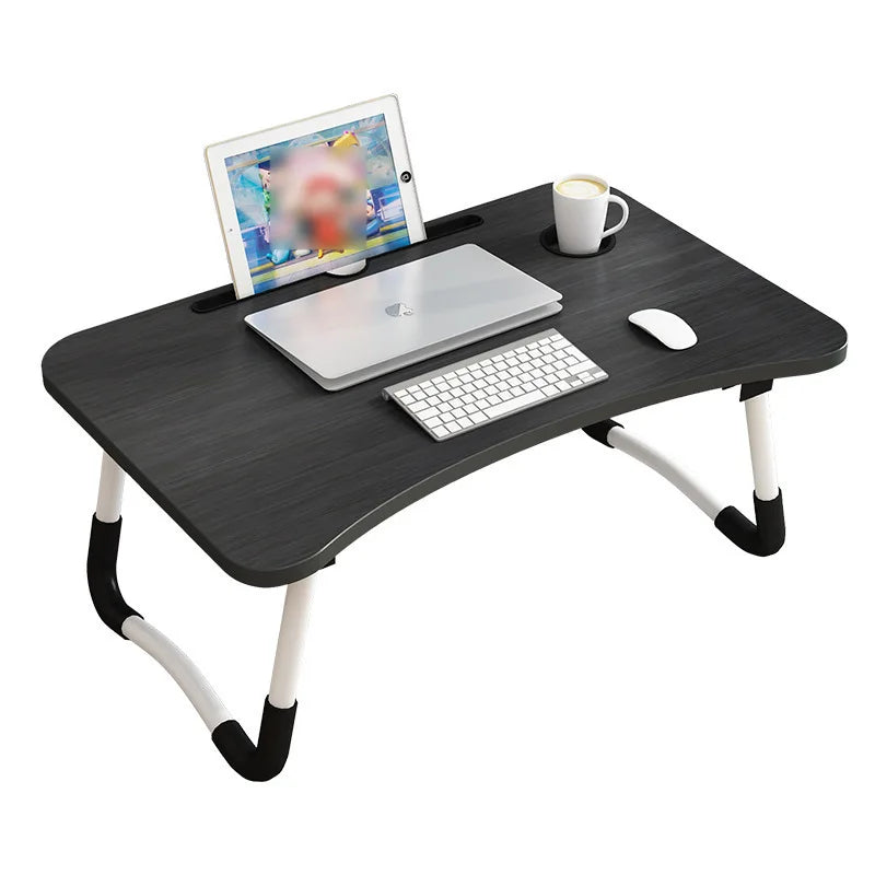 HOMEMORE Portable MDF Laptop Table Wood Foldable Computer Desk on Bed / Wood Laptop Table on Sofa Couch Floor