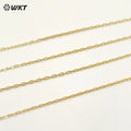 WT-BFN020 Wonderful 18 Inch Long Brass With Gold Necklace Chain Jewelry Tiny  Link Chain Necklace Resist Tarnishable