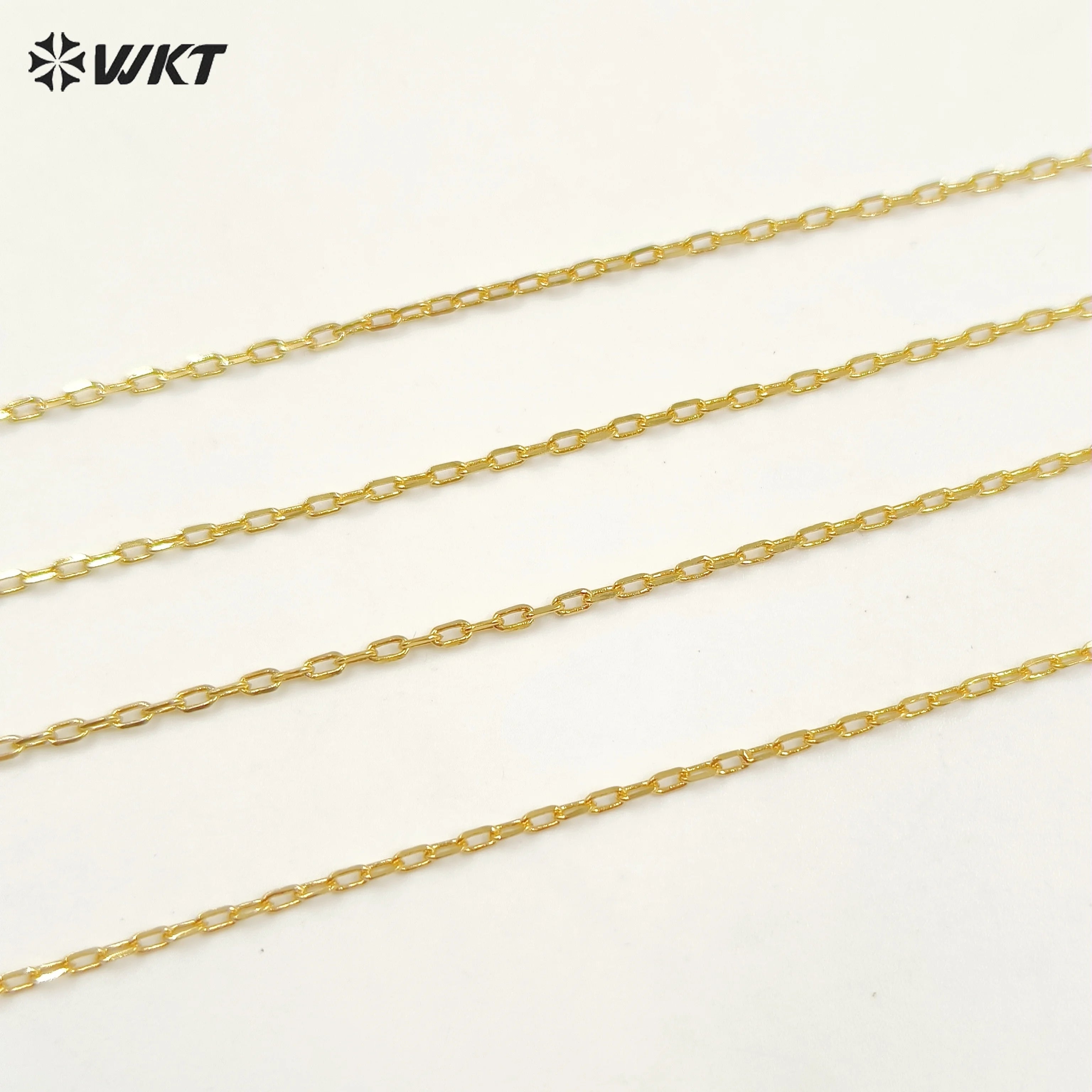 WT-BFN020 Wonderful 18 Inch Long Brass With Gold Necklace Chain Jewelry Tiny  Link Chain Necklace Resist Tarnishable