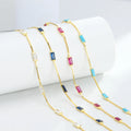Colored Cubic Zirconia 18k Gold Fine Chain 925 Sterling Silver Custom Jewelry Bracelet Women