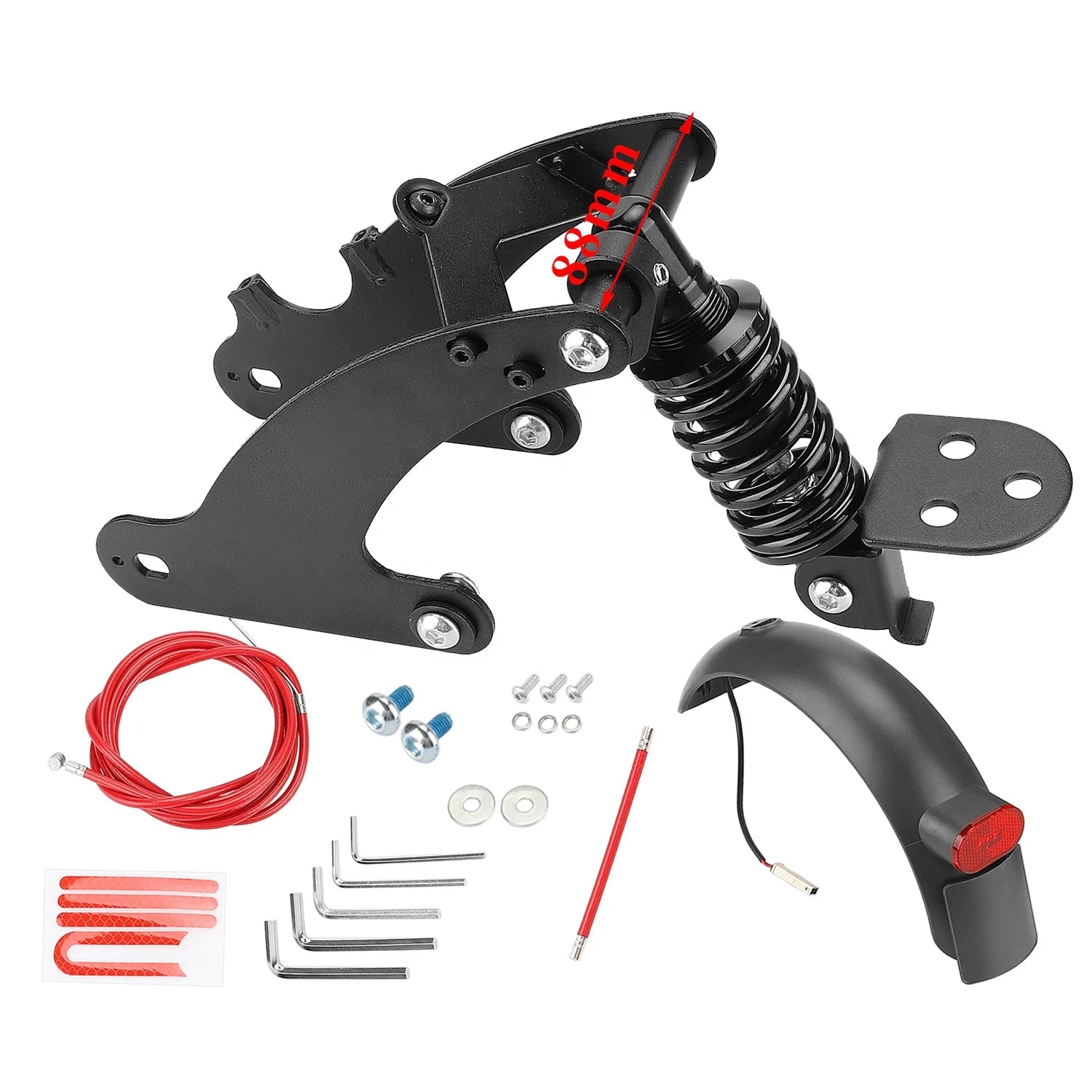 M365 Rear Shock Absorber Backup Plus V2 Rear Suspension with Mudguard and Tail Light for M365 and 1S Electric Scooter Accessory