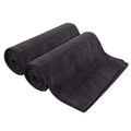 Black Microfiber Gym Bath Towel Ultra Soft Travel Camping Towel Super Absorbent Swimming Sport Towel with Carry Bag for Adults
