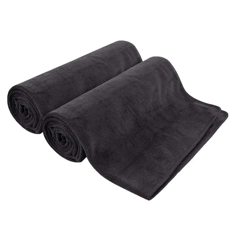 Black Microfiber Gym Bath Towel Ultra Soft Travel Camping Towel Super Absorbent Swimming Sport Towel with Carry Bag for Adults