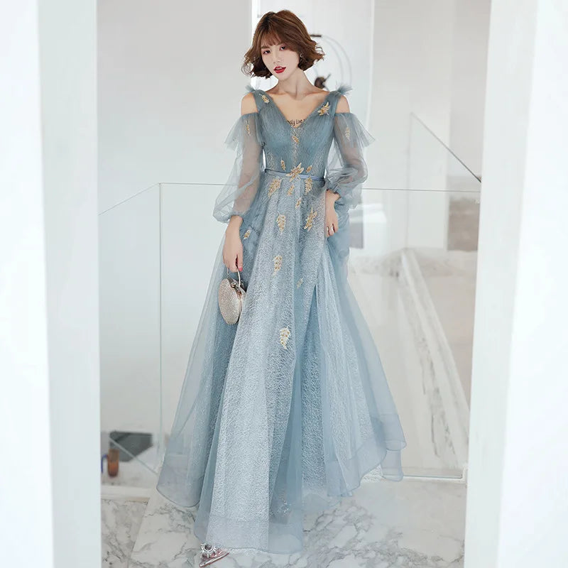 V-Neck Birthday Party Dress New Bridesmaid Dresses Wedding 2023 Long Sleeves