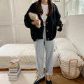 Oversized Knitted Cardigans Women Harajuku Brown Sweater Autumn Winter 2024 Korean Tops Casual Vintage Black Warm Coat