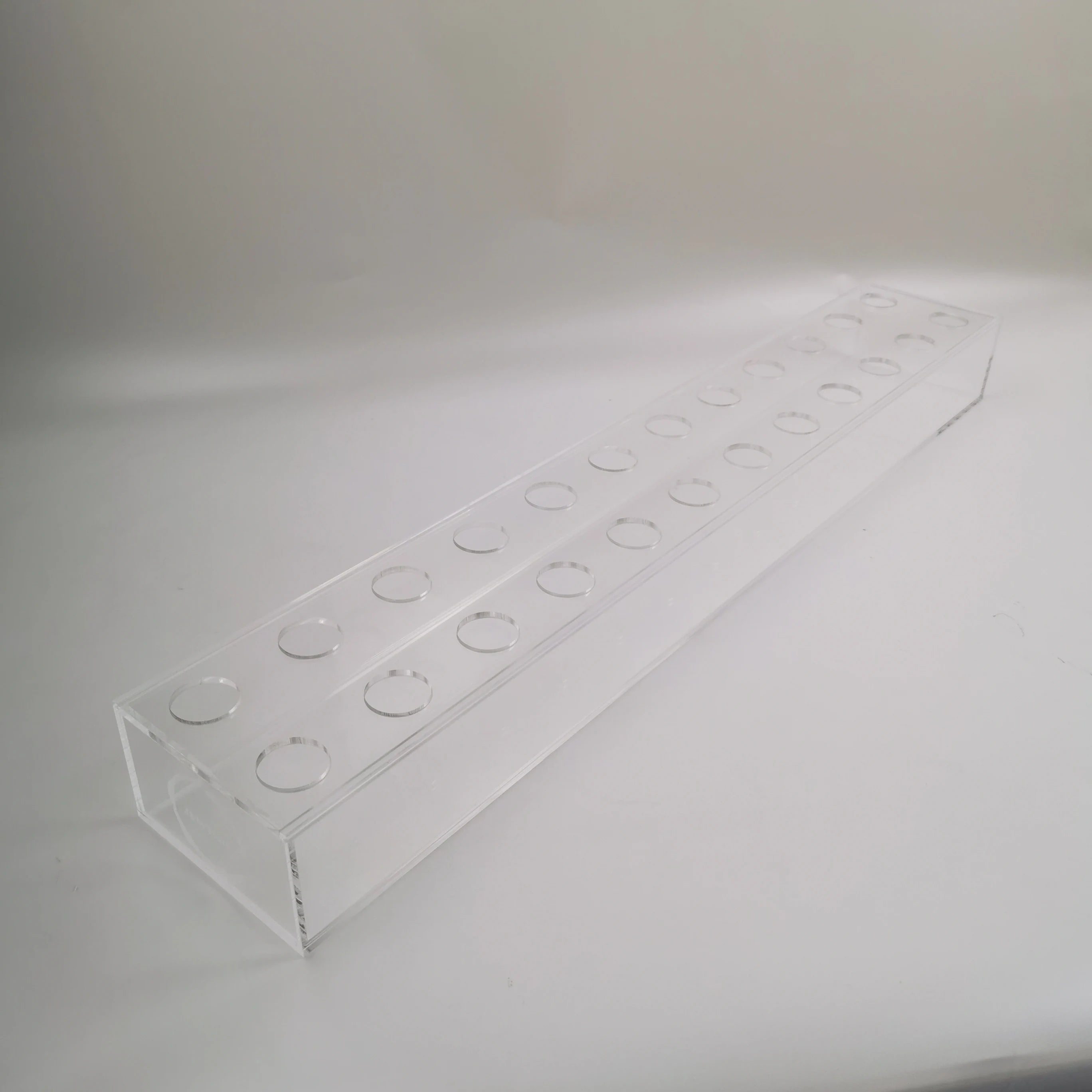 Acrylic Flower Vase Rectangular Clear Floral Centerpiece Long Rectangle  for Home Wedding Dining Table Decor (24 Holes)