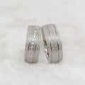 Unique Designer 2pcs Wedding Engagement Rings Bridal Sets for Men and Women Silver White Gold Color Titanium Jewelry