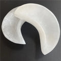 Natural selenite hand carved moon selenite moon bowl for decoration