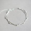 Wholesale Custom Designer Fashion Silver Plateed Beads Copper Silver Plated Simple Double Layered Women Bracelet Jewelry