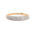 925 Sterling Silver Fashion Wedding 18k Gold Rhodium Pave Zirconia Dome Ring Women