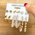 Fashion Pearl Earrings Heart Strawberry Design Hoop Earrings Set for Women Jewelry