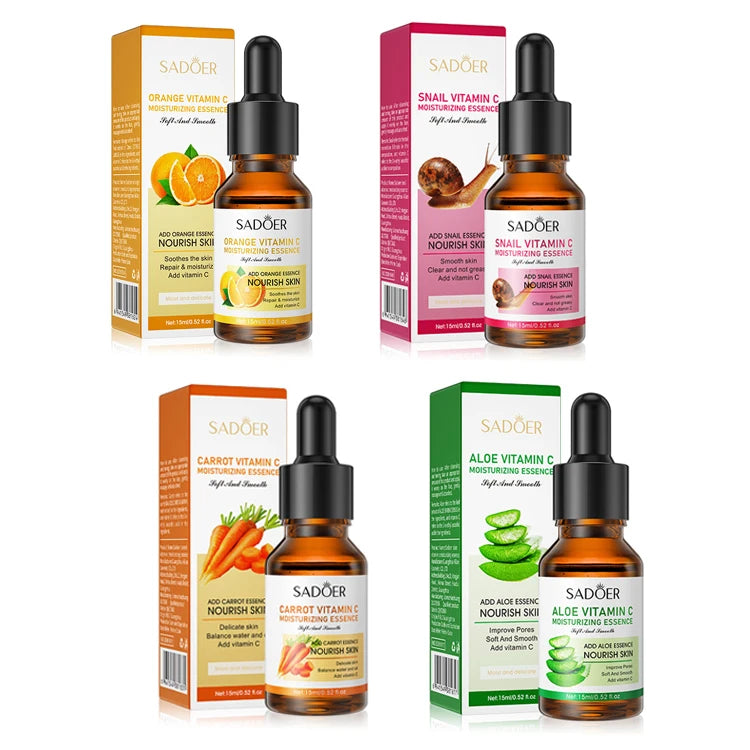 Oem/odm Natural Organic Fruit Orange Snail Carrot Aloe Hyaluronic Acid Anti Aging Whitening Moisturizing  Facial Vitamin C Serum
