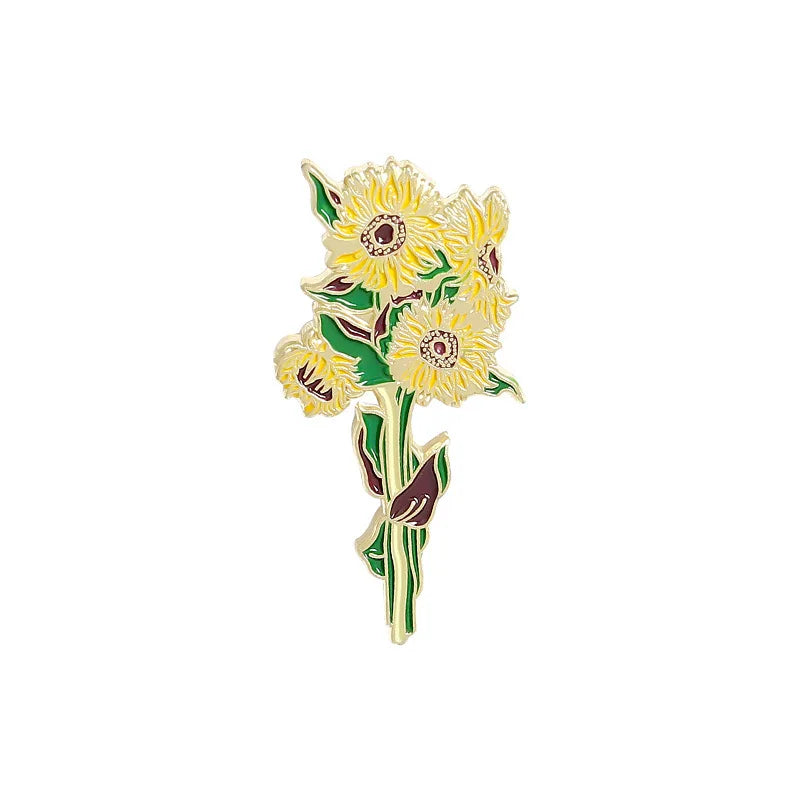 Sunflower Brooch Iris Brooch  Clothing Accessories Creative Decoration Badge Pin