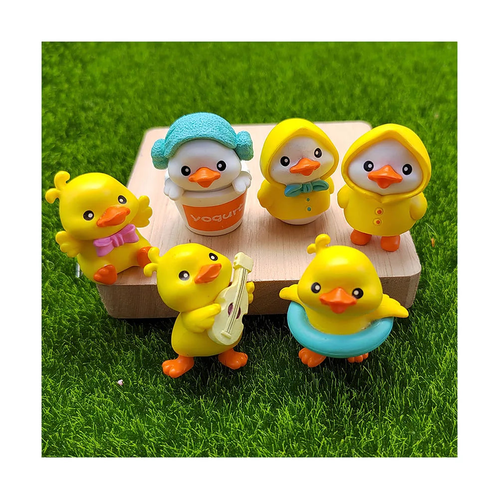 100pcs Baby Shower Cute Little Yellow Duck Mini Tortoise Model Fairy Garden Miniatures DIY Doll House