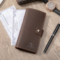 Custom Genuine Leather Checkbook Cover Slim & Durable Wallet Portable for Personal Business Checks Long Length Checkbook Holder