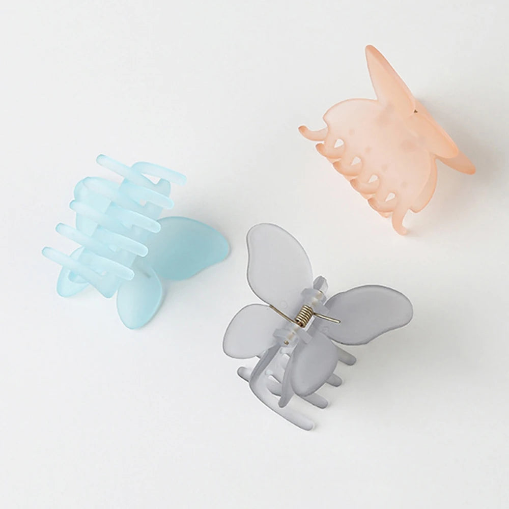 Butterfly Female Hairpin Frosted Matte Acrylic Headdress with Versatile Hair Claws Grip Clip Plastic Back of Head Hairpin Claws