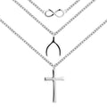 YH JEWELLERY Trendy Design Adjustable Chain 925 Sterling Silver Infinity Cross Necklace