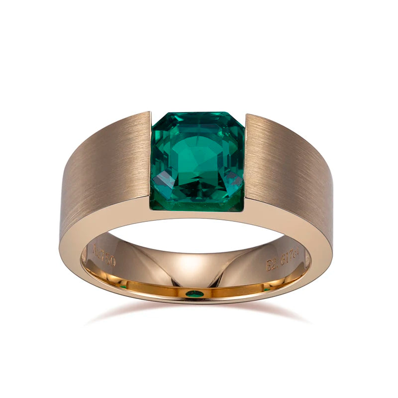 MSR-813 Classic Design Customized Men Ring 18K Columbia Emerald Ring