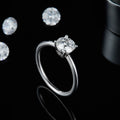 Abiding Jewelry Wholesale Custom Women Sterling Silver 4 Prong Setting Round Shape Moissanite Ring