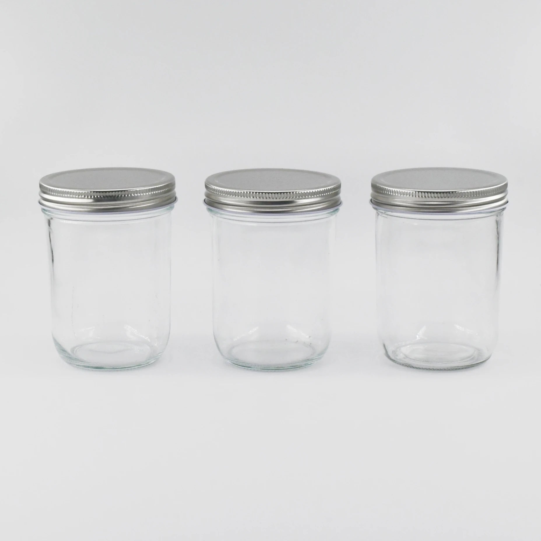 Wholesale Custom Condiment Small Mason Food Jar 500ml Clear Glass Gallon Mason Jar With Silicone Sealing Lids