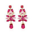 2022 New Arrival Exaggerated Multi-layer Floral Earrings Vintage Long Pearl Colored Diamond Earrings for Women Girls