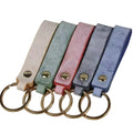 Fast Delivery Personalized Custom Promotional Gift New Designer Leather Keychain Strap Fog Wax Genuine Leather Keyring