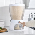 New Kitchen Rotatable Rice Bucket Household Grid Insect-proof Moisture-proof Sealed Rice Tank Storage Box