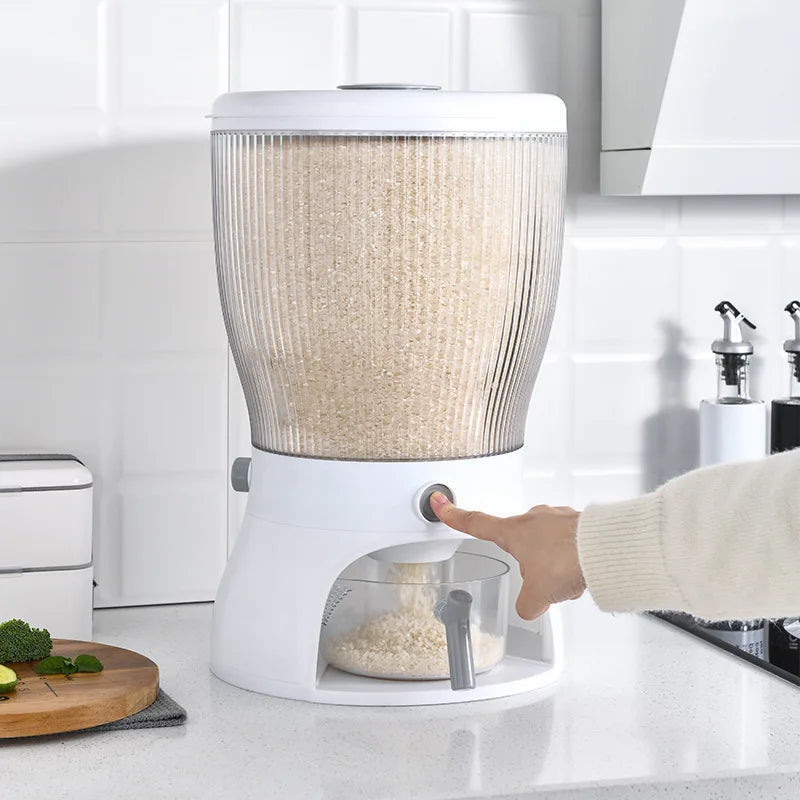 New Kitchen Rotatable Rice Bucket Household Grid Insect-proof Moisture-proof Sealed Rice Tank Storage Box