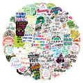 100pcs Motivational Words Graffiti PVC Vinyl Teacher Sticker Packs for Laptop Stationery Skateboard Bottle Guitar Bike Luggage