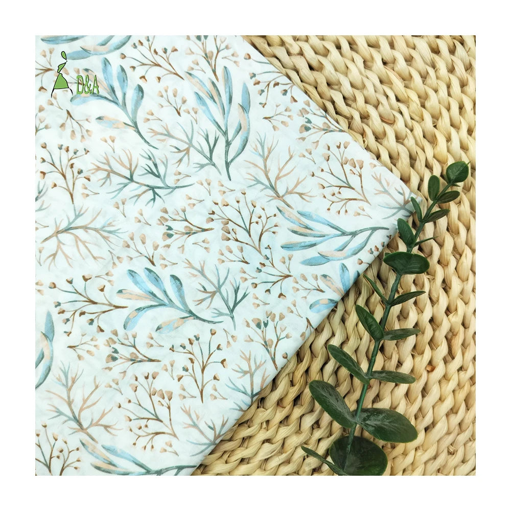 Cute Organic 100% Cotton Poplin Fabric with Printed Design for Clothing Shirt Home Decor & Cover