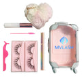 Wholesale New Arrival Mini Suitcase Eyelash Packaging 25mm 3d Mink Eyelashes Private Label Custom Cute Luggage Case Box