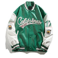 Autumn New Couple PU Leather Varsity Jacket Wholesale Men's Baseball Jacket Loose Casual Coat Printed Bomber Jacket for Men