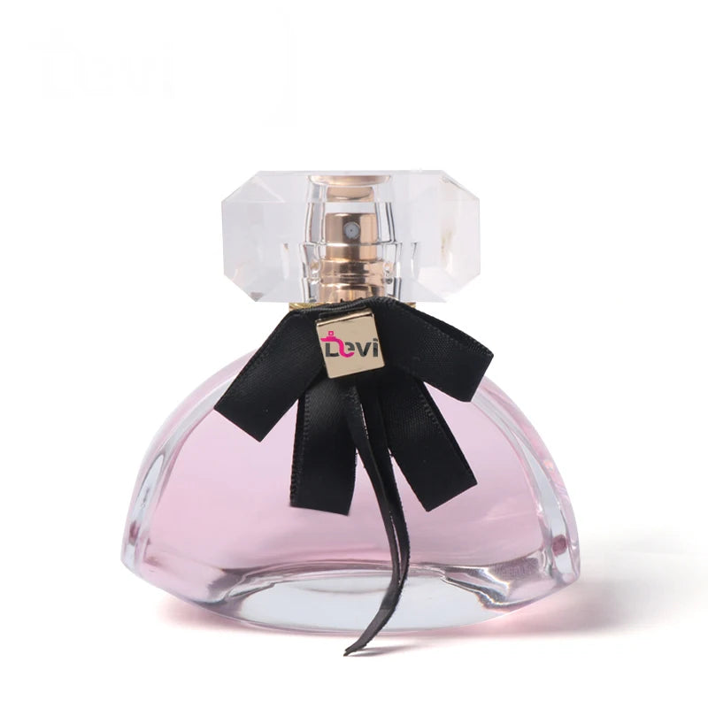 Devi Wholesale Private Label 50ML Refillable Pump Sprayer Empty Perfume Glass Bottle with Hot Stamping and Carton Packing