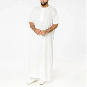 Abaya Man Muslim Fashion Arabic Solid Color Muslim Dresses Saudi Abaya Men Islamic Clothing