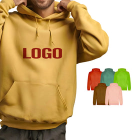 Regular Heavy Print Solid Oversized Hoodie Pullover Unisex Custom Logo Terry Autumn Hooded Men's Hoodies Sweatshirt