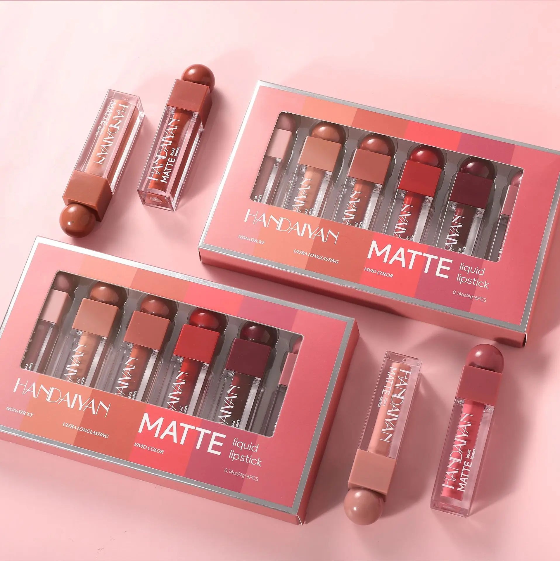 China Factory Wholesale HANDAIYAN Latest Design Matte Lip Glaze Factory Direct Wholesale Non-stick Cup Velvet Lip Gloss