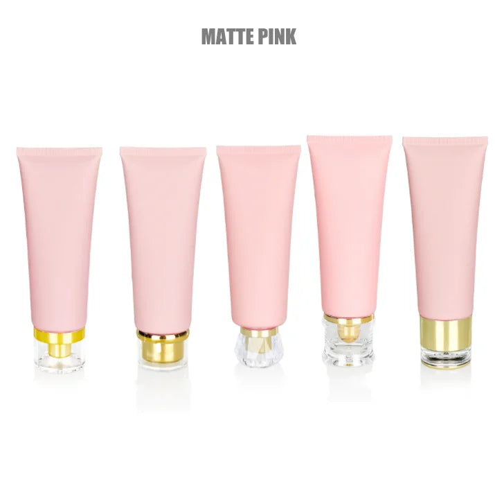 Daily Facial Cleaning White Green Pink Gold Soft Plastic test Tubes 15g 30g 50g 100g Plastic Packaging Tubes