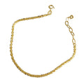 VIANRLA Sparkle Glitter Margarita Twisted Rock Chain Bracelet 2.2mm Gold Chain Bracelet