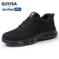 GUYISA New Black Anti - Smash Anti - Puncture Insulation 10kv European Standard Steel Toe Cap Safety Shoes