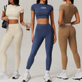 High Quality Sportswear Sets Women Clothing 2 Piece Gym Crop Top Yoga Leggings Workout Women Set Custom Logo Gym Fitness Sets
